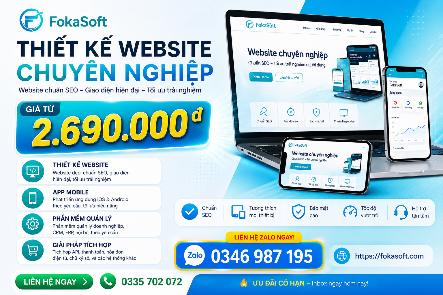 🚀 THIẾT KẾ WEBSITE CHUYÊN NGHIỆP CHỈ TỪ 2.690.000Đ