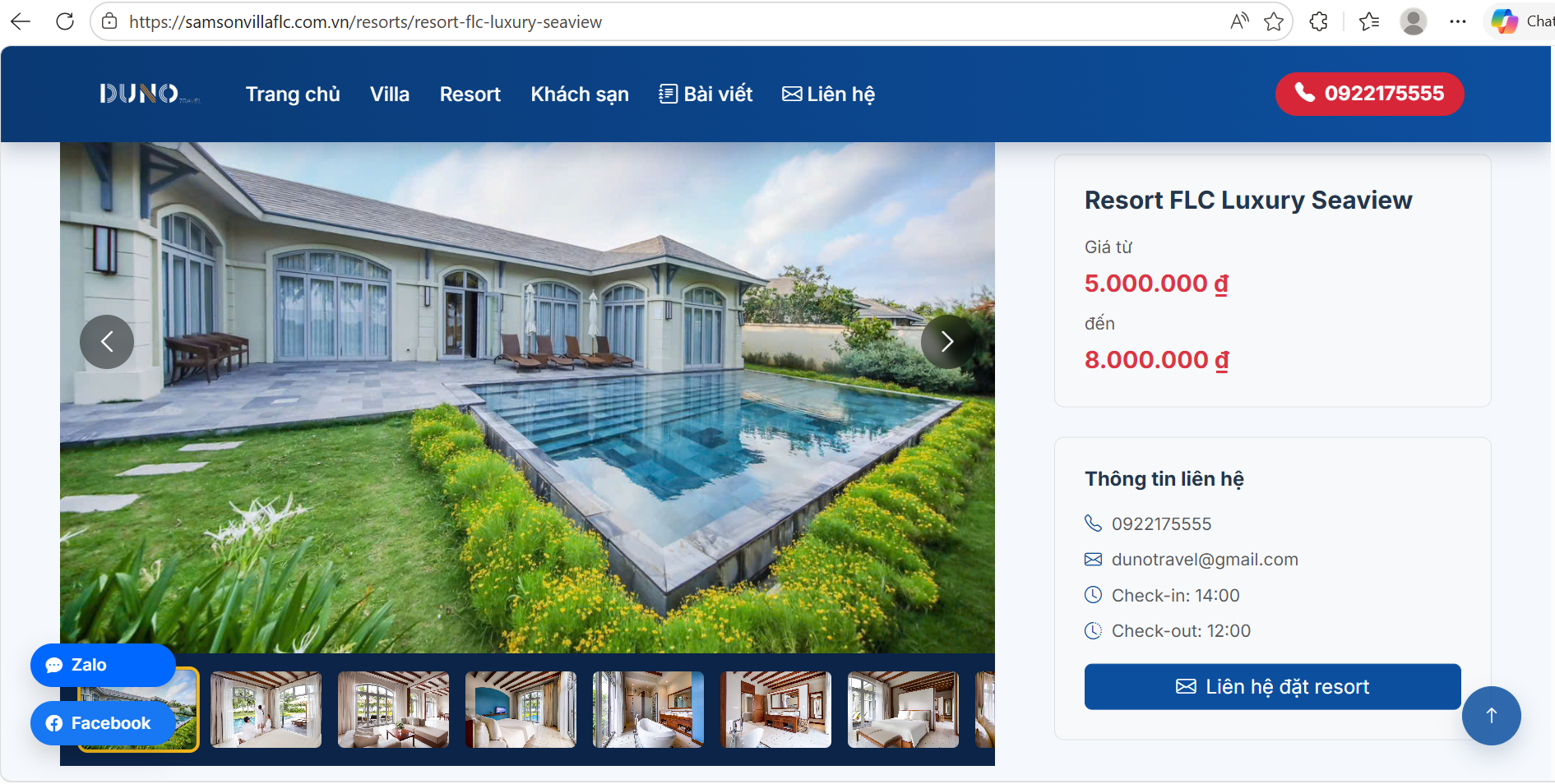 Website DUNO Travel