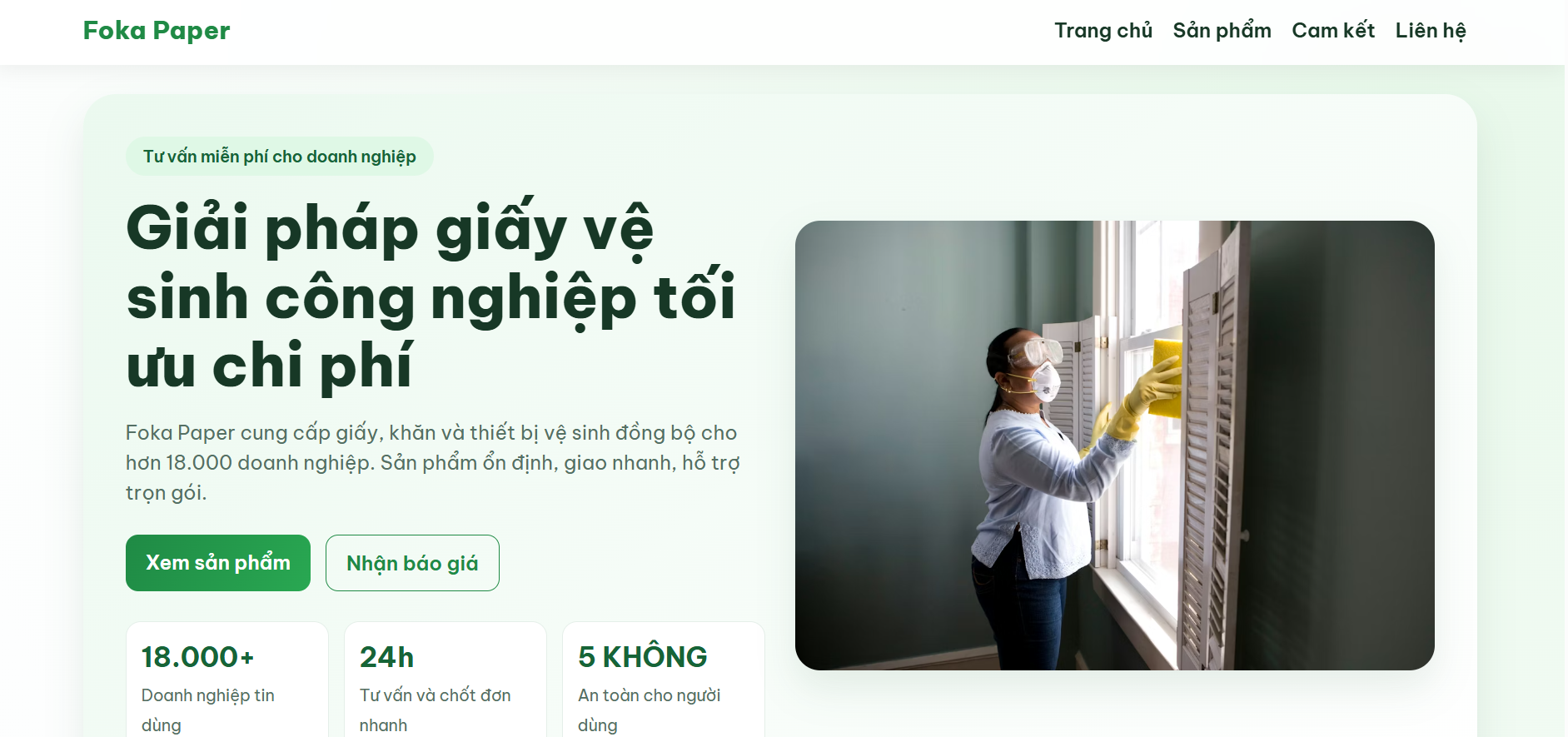 Mãu website công ty giấy